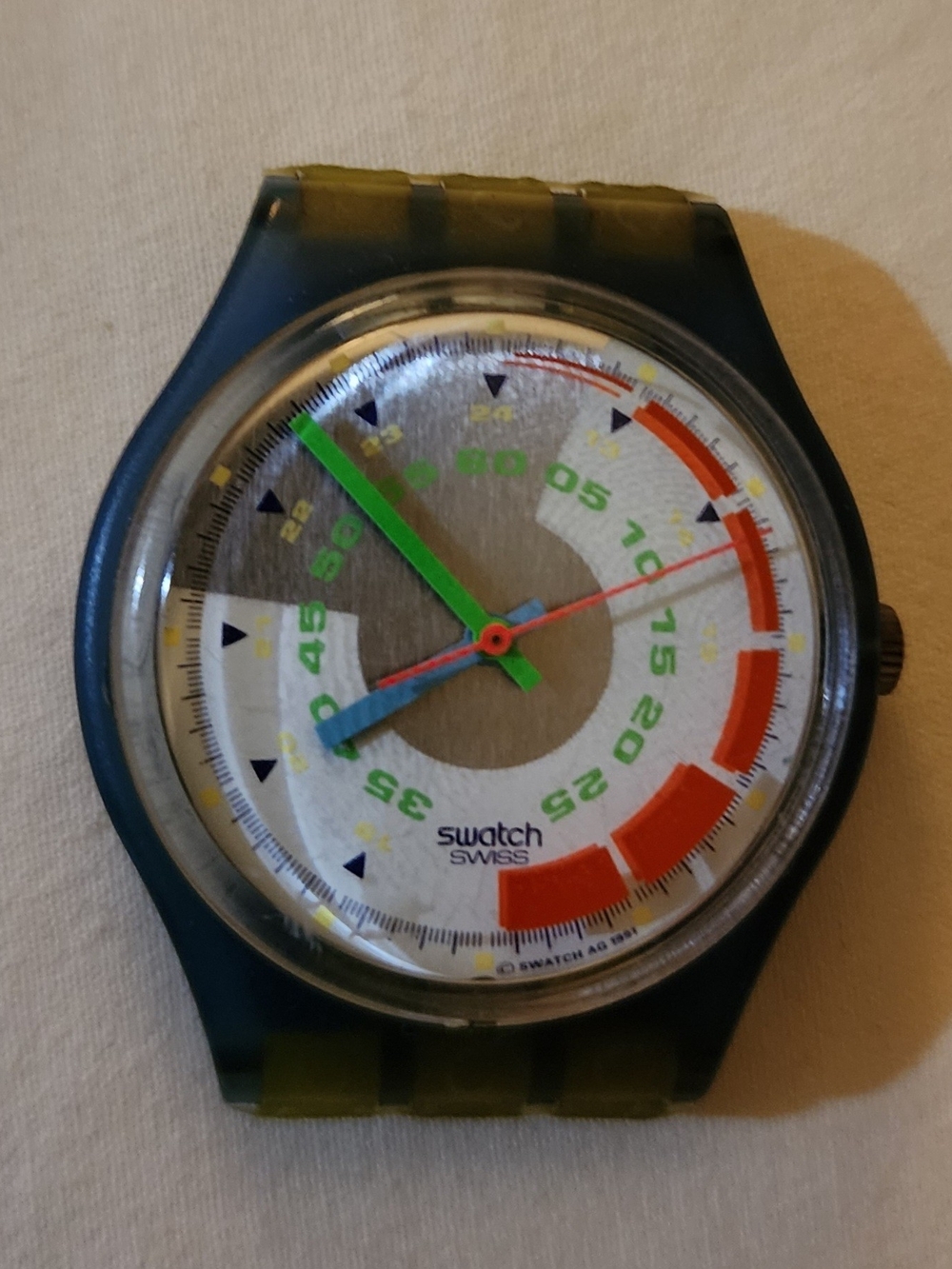 Vintage 1992 Swatch Gent "Schnell" (Model: GN117) No Band